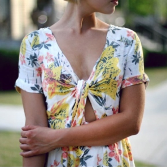 ⚡️Host Pick⚡️Free People Floral Tie up dress - Picture 6 of 8